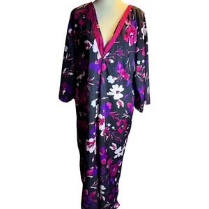 Oscar de la Renta Pink Label Floral Luxury Nightgown, Size Large/XL